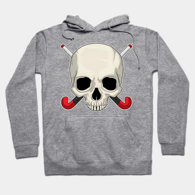 Skull Field hockey Hockey stick Hoodie by Markus Schnabel